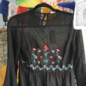 Embroidered Sheer Top - New!
